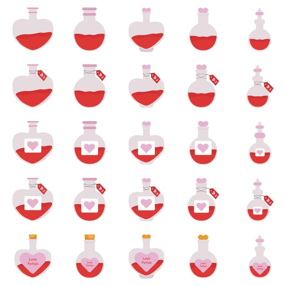 illustration de l'amour potion pack vecteur