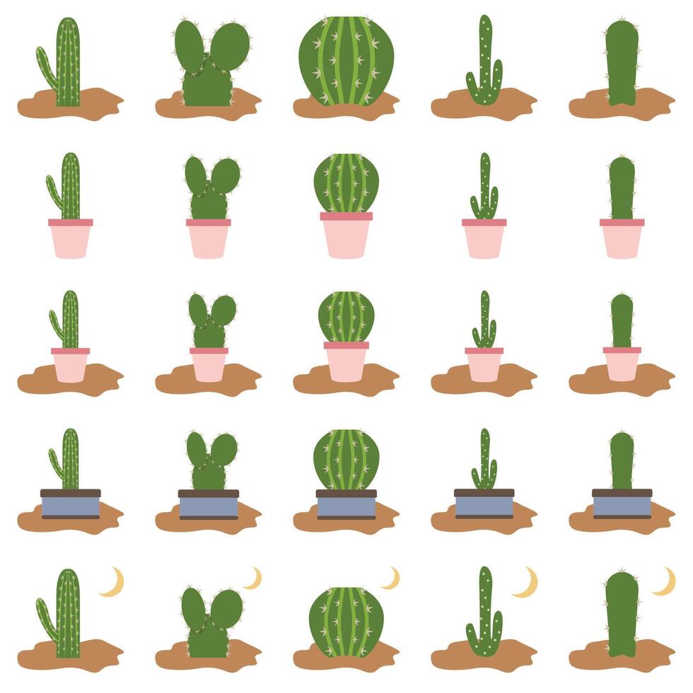 illustration de cactus pack vecteur