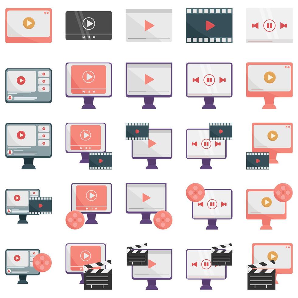 illustration de vidéo joueur pack vecteur