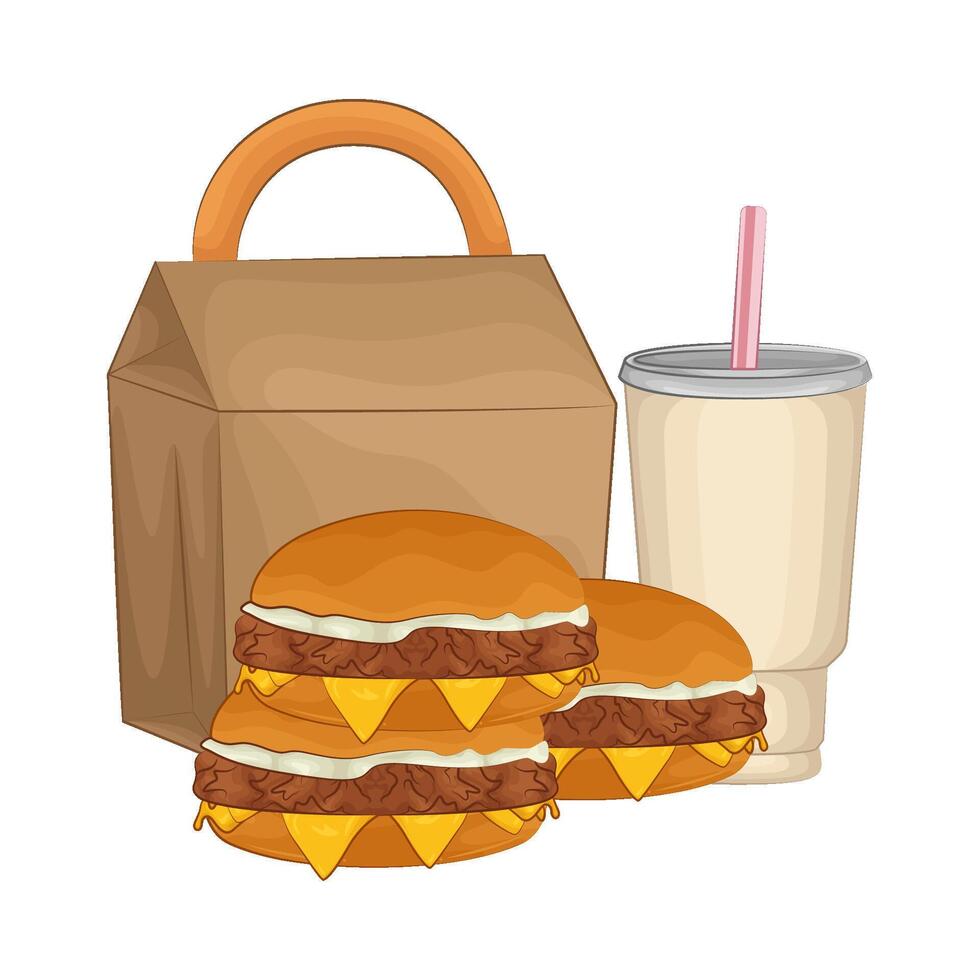 illustration de Burger et un soda vecteur