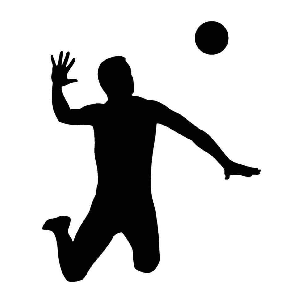 Hommes volley-ball joueur silhouette - volley-ball Hommes sauter fracasser silhouette vecteur