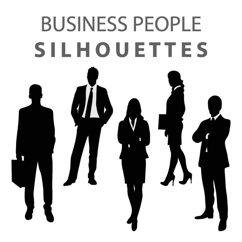 groupe de affaires gens silhouettes. avocat, professeur, Ventes directeur, chef, politicien, courtier. ensemble de silhouettes de affaires gens vecteur