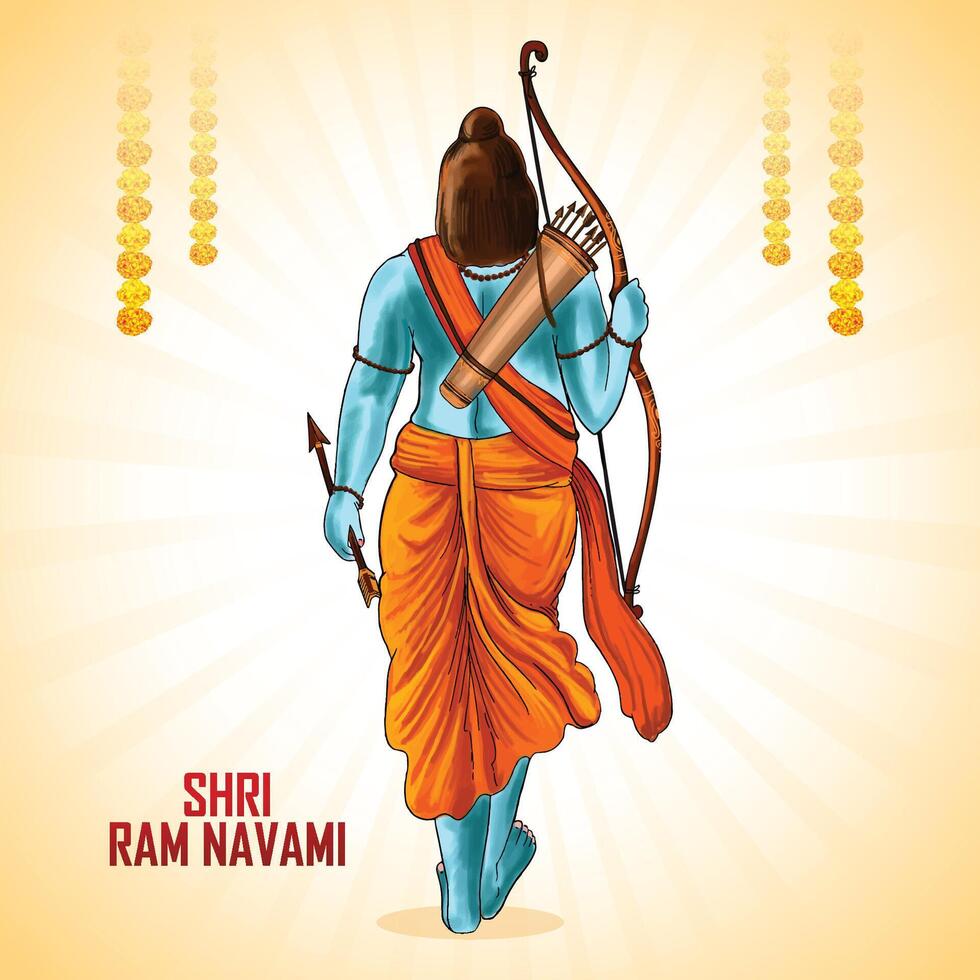 Seigneur rama avec arc et La Flèche sri RAM navami Contexte vecteur