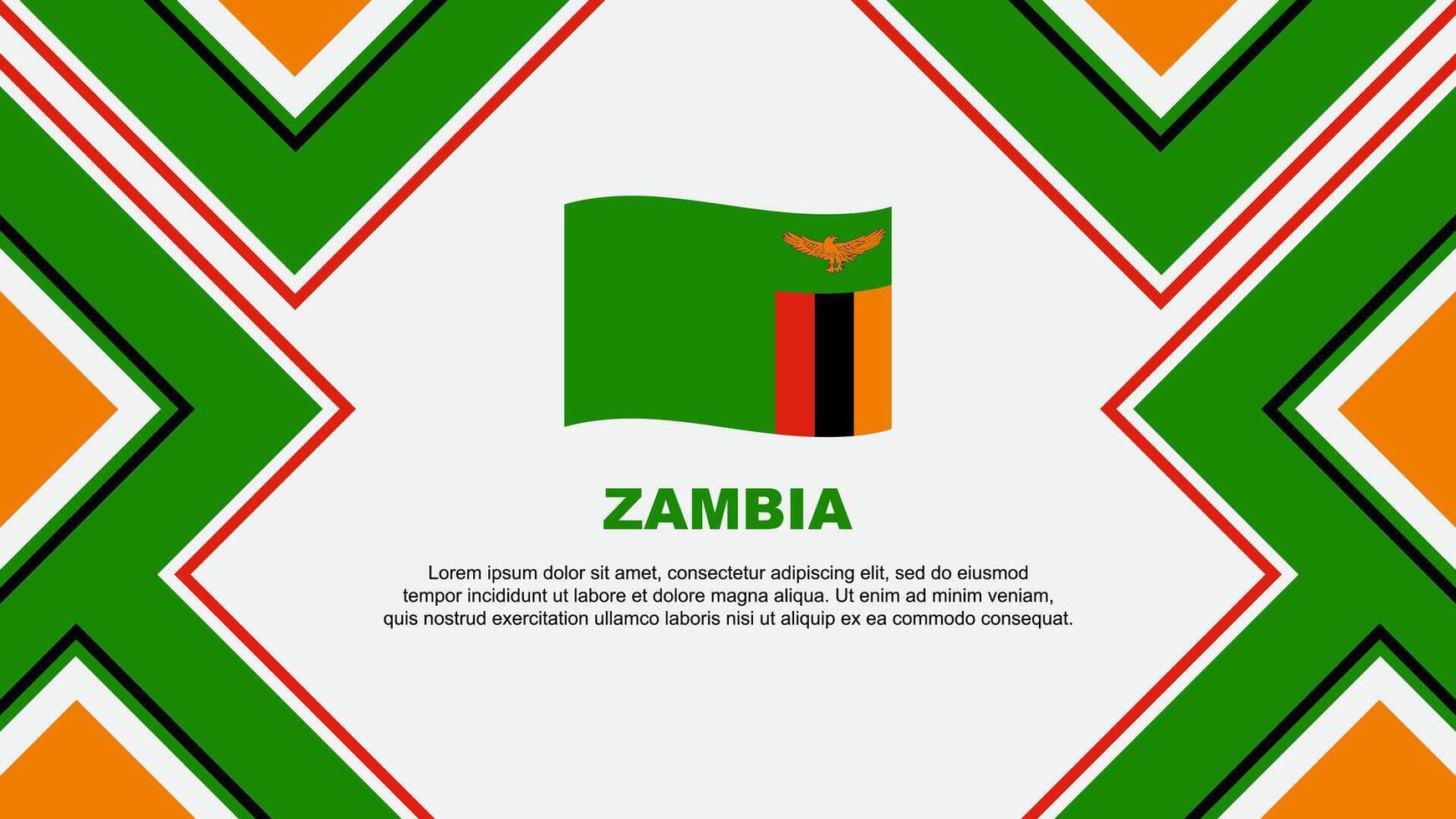 Zambie drapeau abstrait Contexte conception modèle. Zambie indépendance journée bannière fond d'écran vecteur illustration. Zambie vecteur