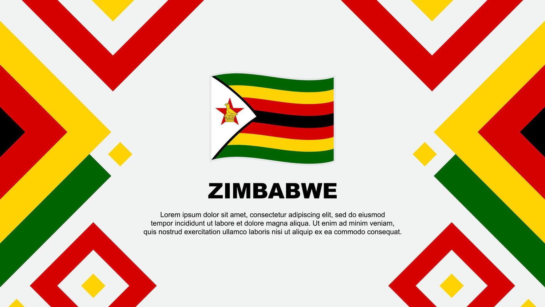 Zimbabwe drapeau abstrait Contexte conception modèle. Zimbabwe indépendance journée bannière fond d'écran vecteur illustration. Zimbabwe modèle