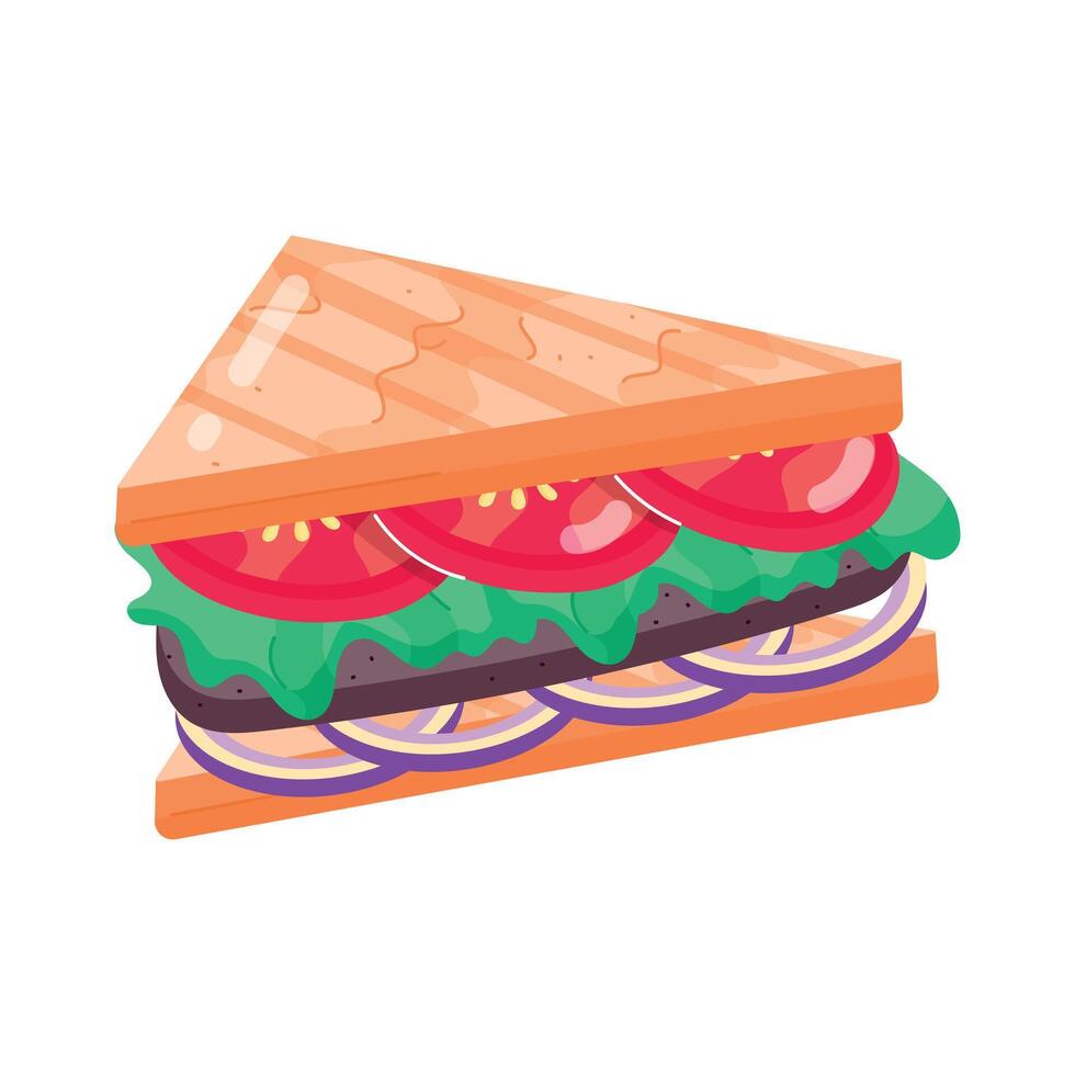 plat style des sandwichs autocollants vecteur