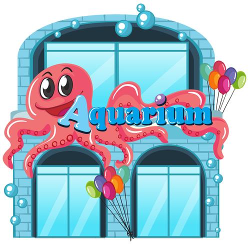 Un aquarium sur fond blanc vecteur