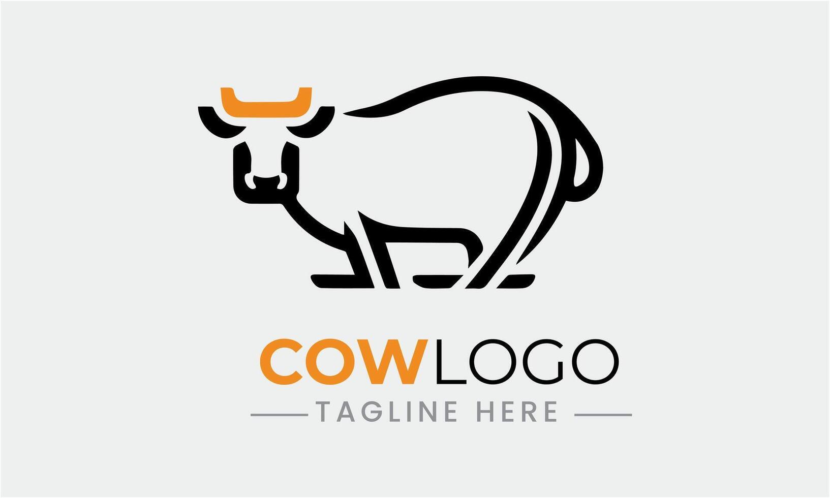 ai généré vache minimaliste logo vecteur conception modèle idée