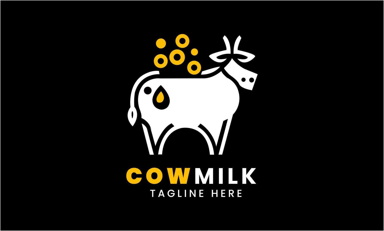 ai généré vache minimaliste logo vecteur conception modèle idée