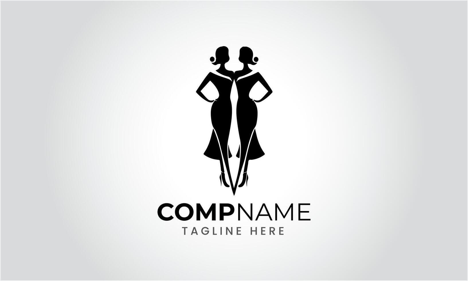 ai généré Dames robe icône vecteur minimaliste logo modèle