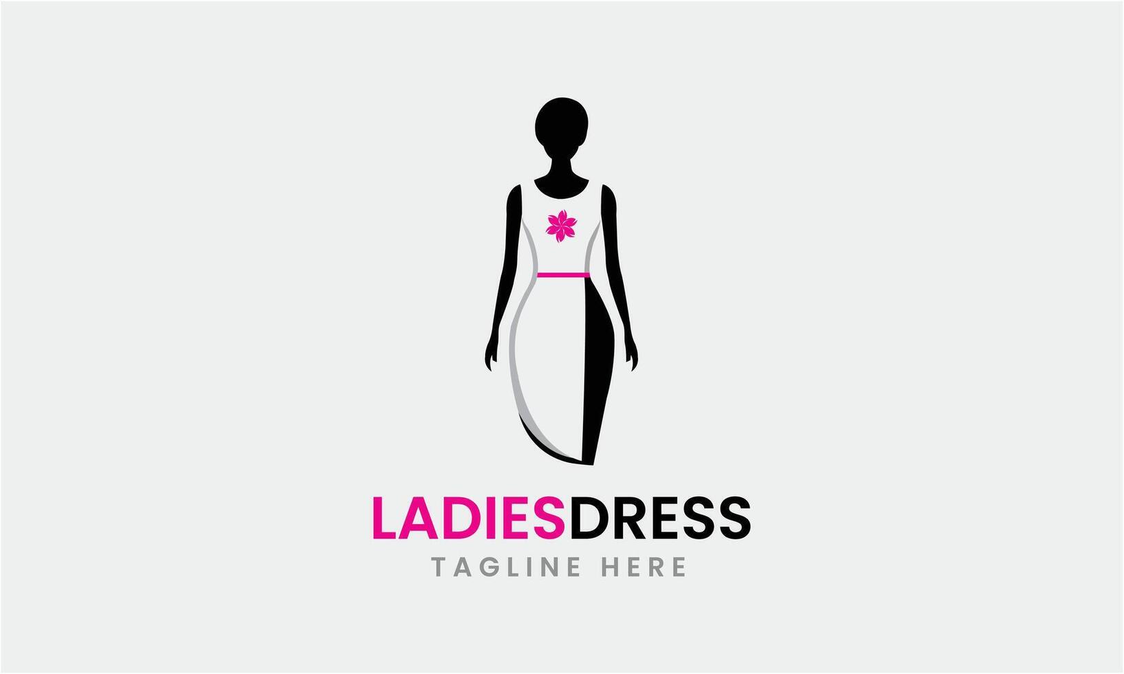 ai généré Dames robe icône vecteur minimaliste logo modèle