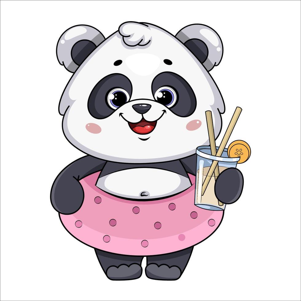 mignonne Panda. marrant dessin animé personnage vecteur