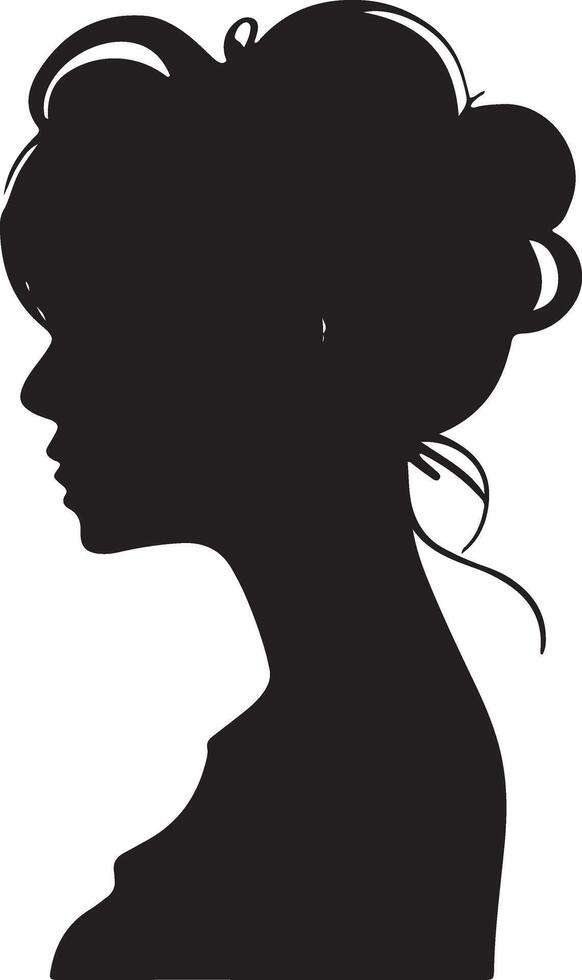 noir vecteur magnifique femme profil silhouette - mode ou beauté illustration