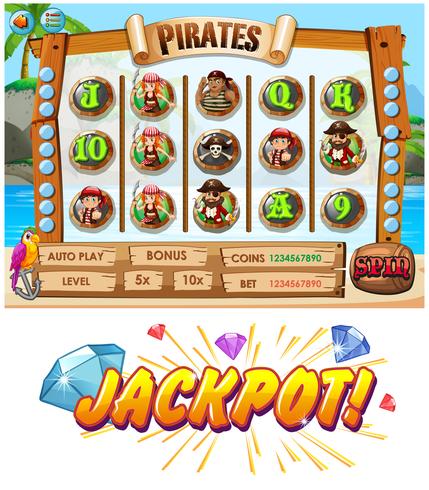 Modèle de jeu avec des personnages d&#39;équipage pirate vecteur