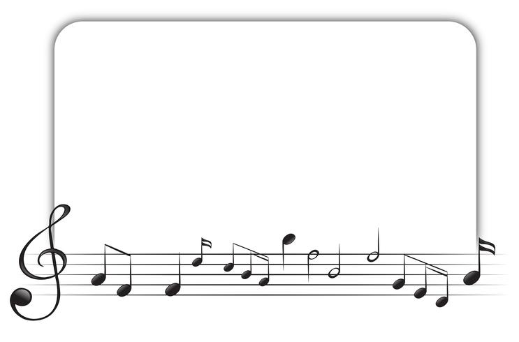 Modèle de bordure avec des notes de musique vecteur