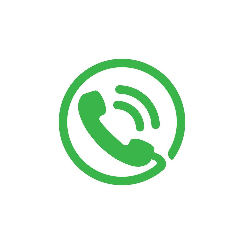 vert téléphone appel icône isolé sur blanc Contexte vecteur