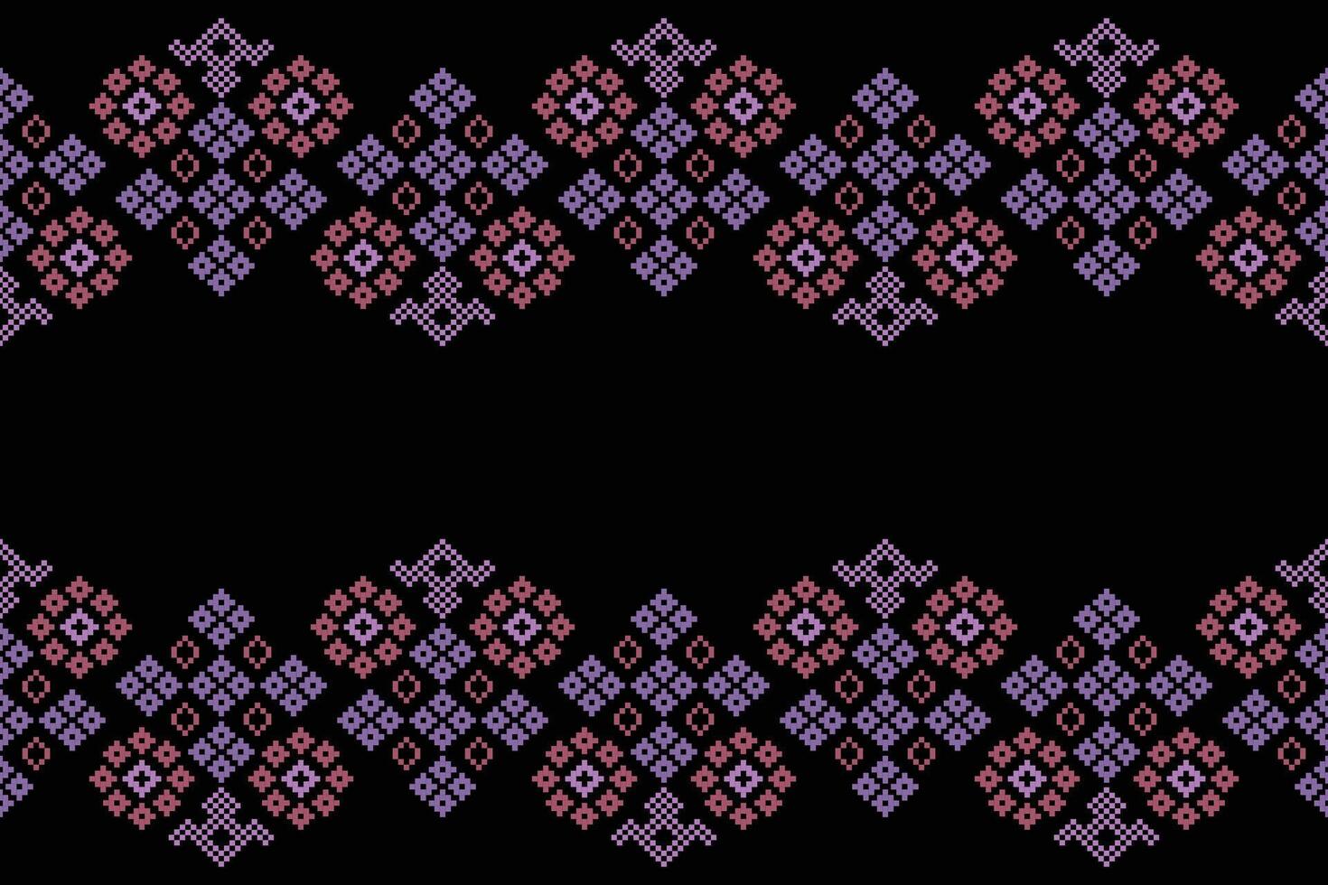 traditionnel ethnique motifs ikat géométrique en tissu modèle traverser point.ikat broderie ethnique Oriental pixel noir background.abstract, vecteur, illustration. texture, écharpe, décoration, papier peint. vecteur