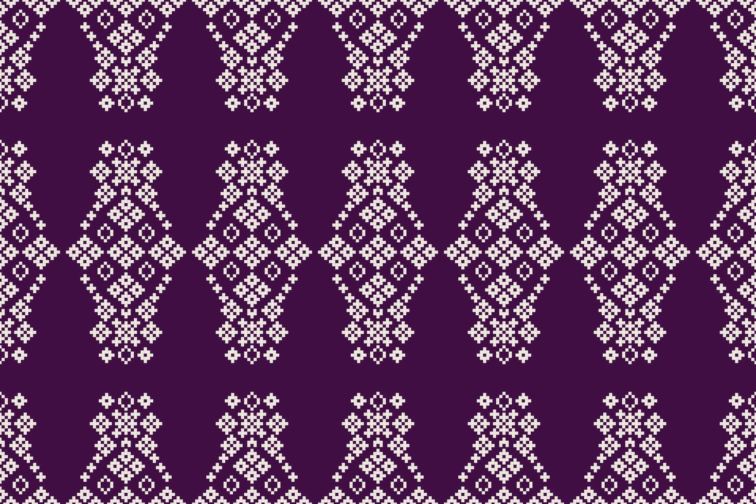 traditionnel ethnique motifs ikat géométrique en tissu modèle traverser point.ikat broderie ethnique Oriental pixel violet violet Contexte. abstrait, vecteur, illustration. texture, écharpe, décoration, papier peint. vecteur