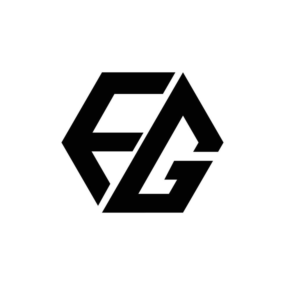 hexagonal moderne forme lettre par exemple ou fg unique initiale monogramme logo concept vecteur