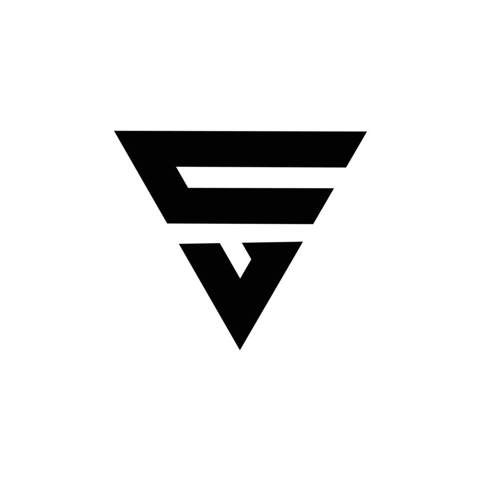 Triangle lettre CV ou vc moderne unique typographie monogramme affaires logo vecteur