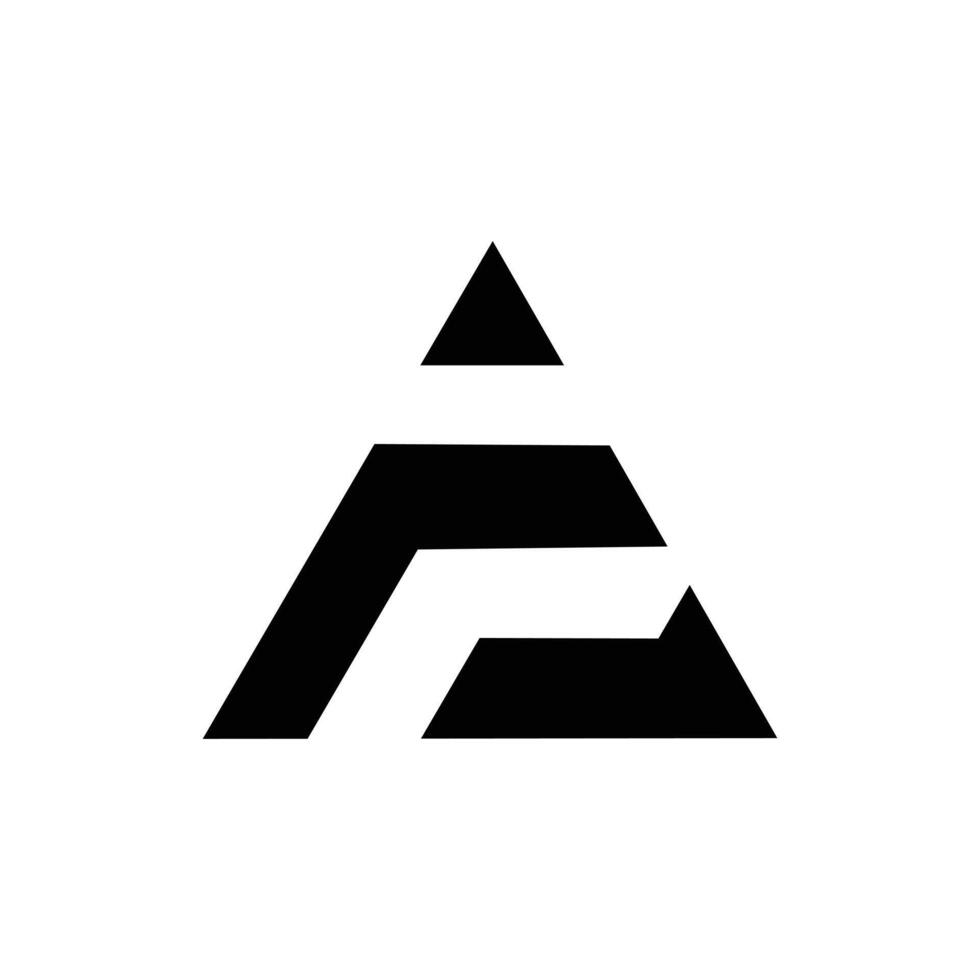 Triangle moderne forme lettre FA ou un F initiale plat monogramme logo vecteur