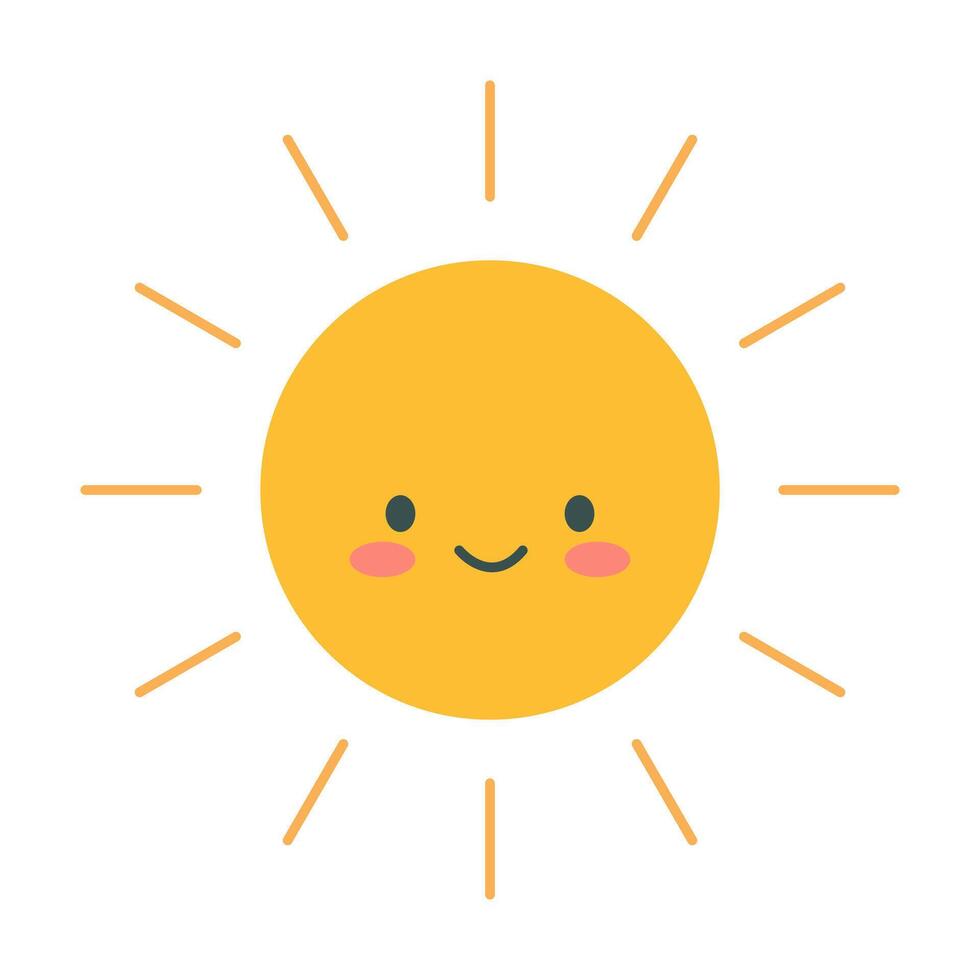 mignonne souriant Soleil. vecteur illustration.