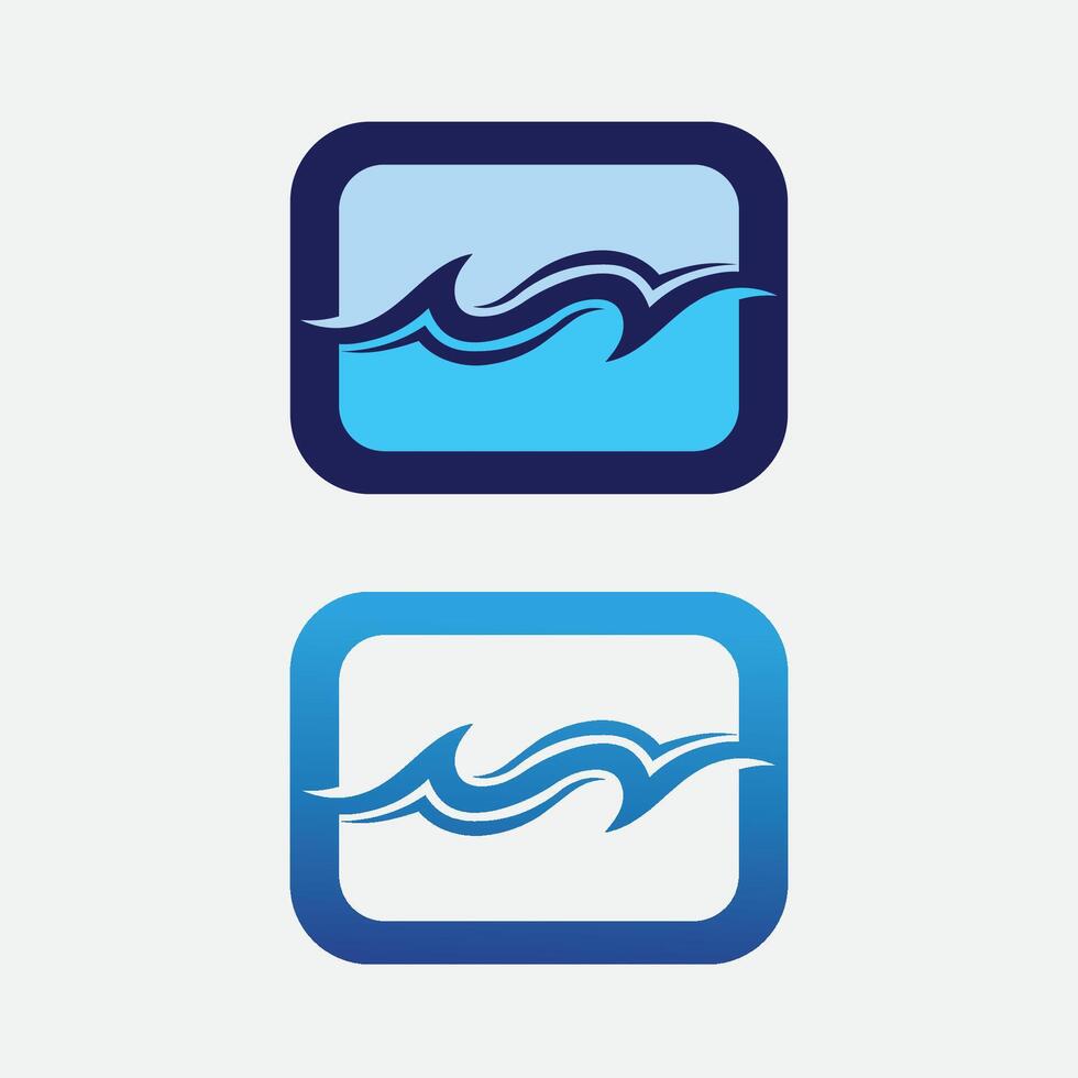 vague et l'eau isolé rond forme logo bleu Couleur mer, océan, rivière surface vecteur