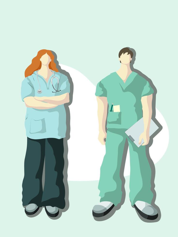 Masculin et femelle médecins vecteur illustration