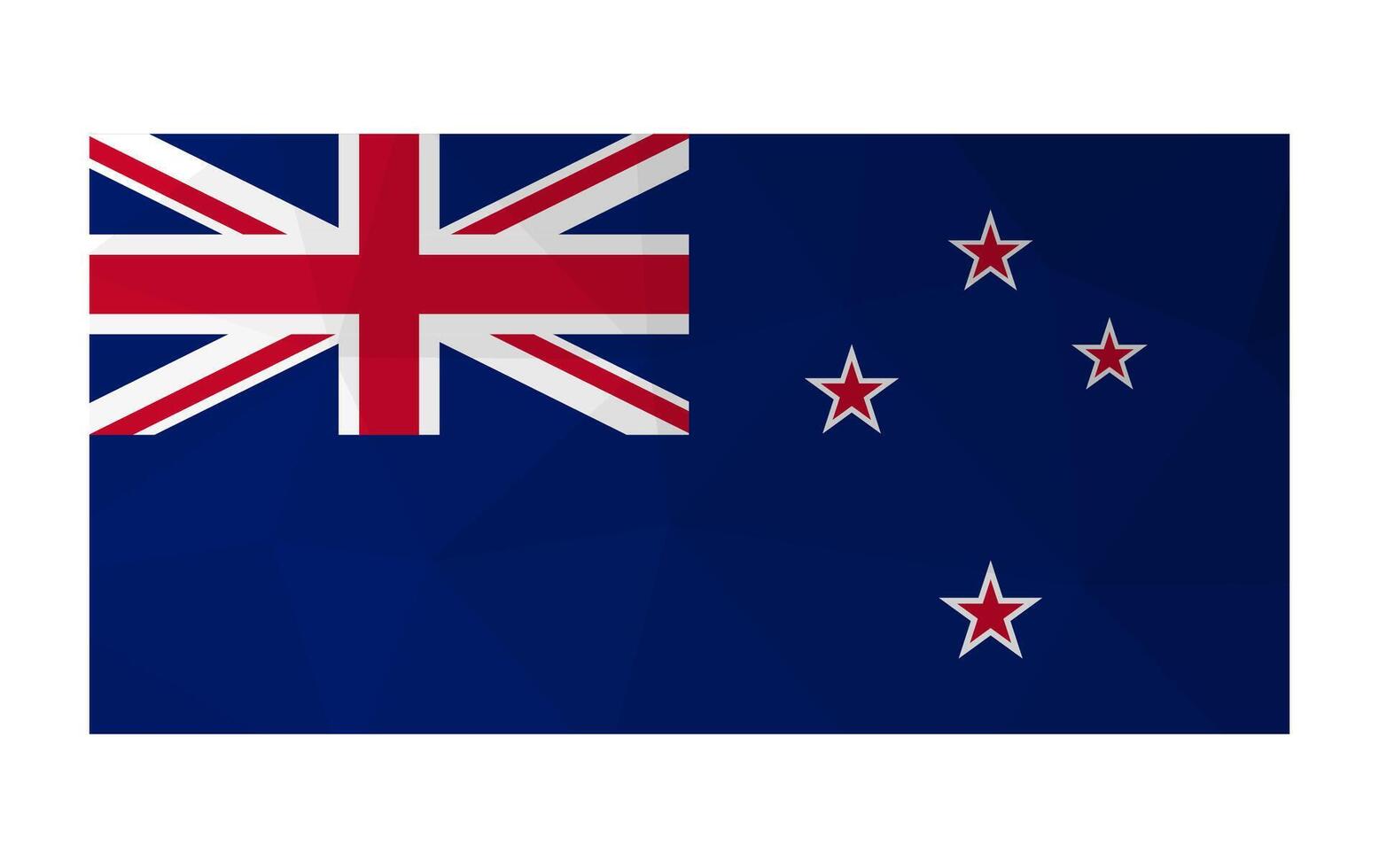 vecteur isolé illustration. officiel symbole et nationale drapeau de de Nouveau zélande. Créatif conception dans faible poly style avec triangulaire formes. pente effet.