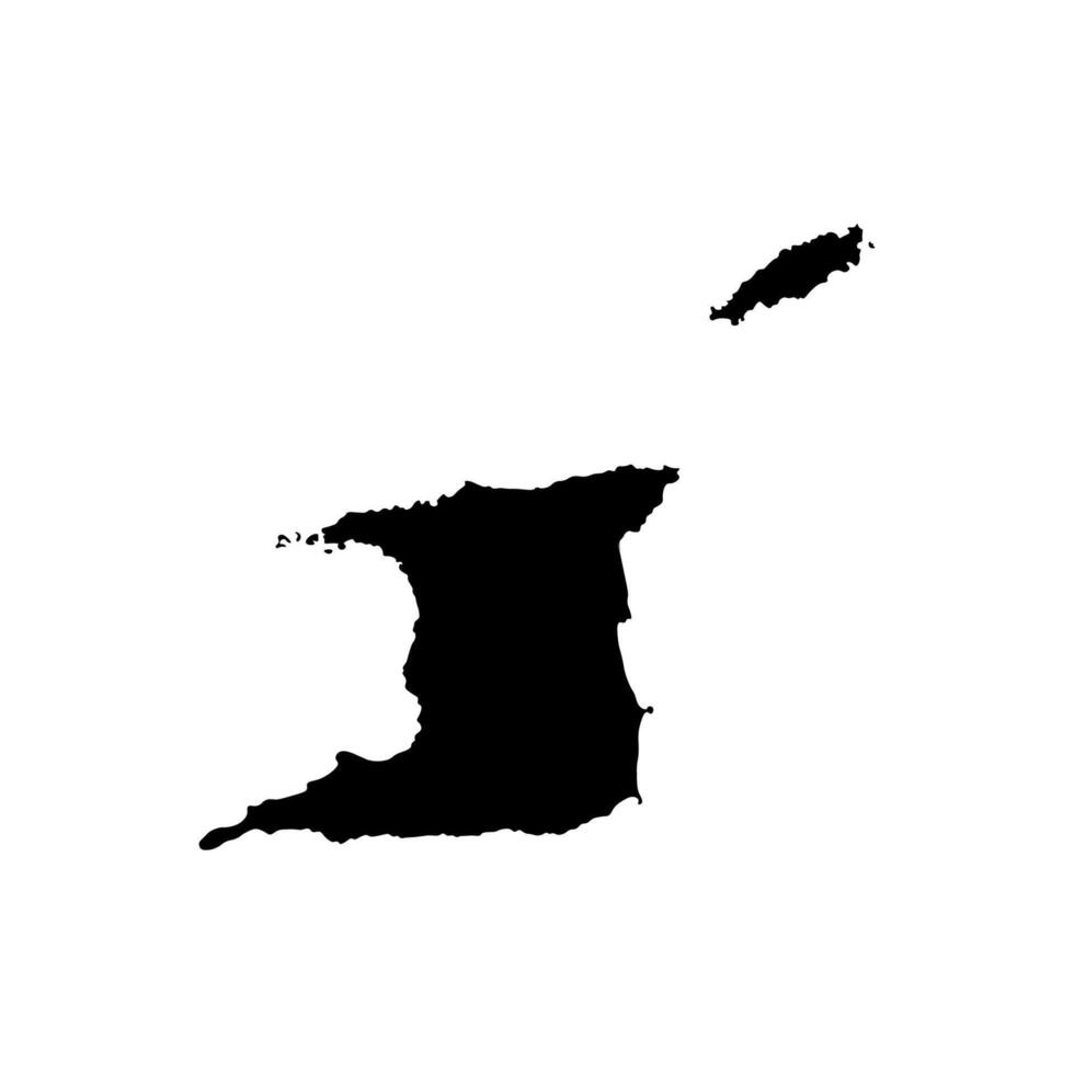 vecteur isolé simplifié illustration icône avec noir silhouette de Trinidad et Tobago carte. blanc Contexte