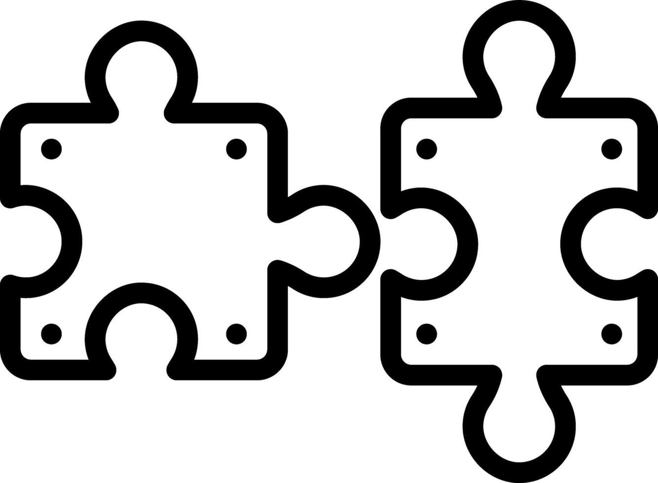 noir ligne icône pour puzzles vecteur