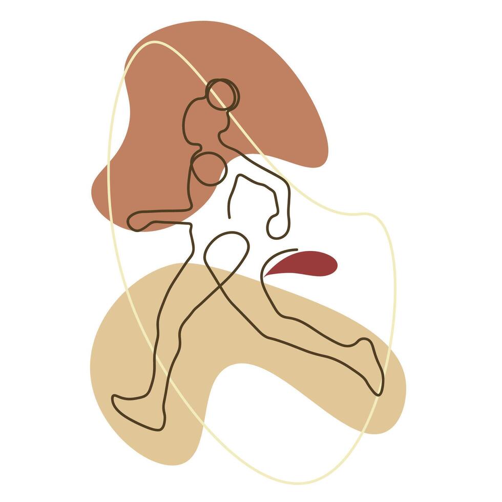 fonctionnement sport orienté vers la gauche un ligne dessin graphique conception vecteur illustration sur isolé Contexte. individuel sport, formation concept. fonctionnement est un façon à reconnaître le international journée de sport