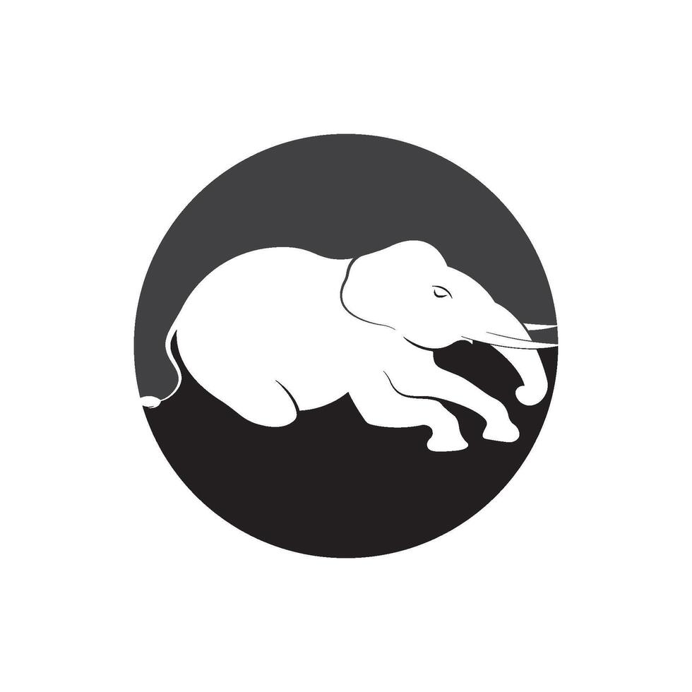 vecteur illustration de l'éléphant silhouettes sur blanc Contexte.