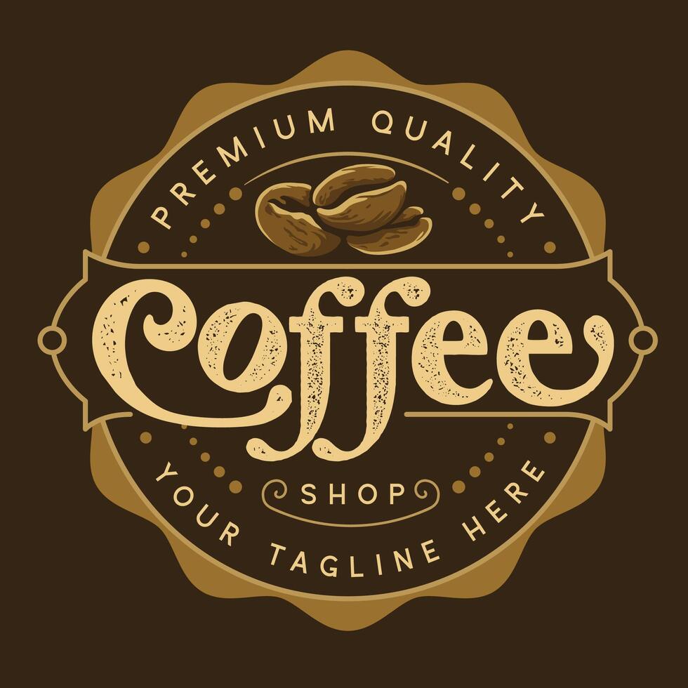 création de logo de café vecteur
