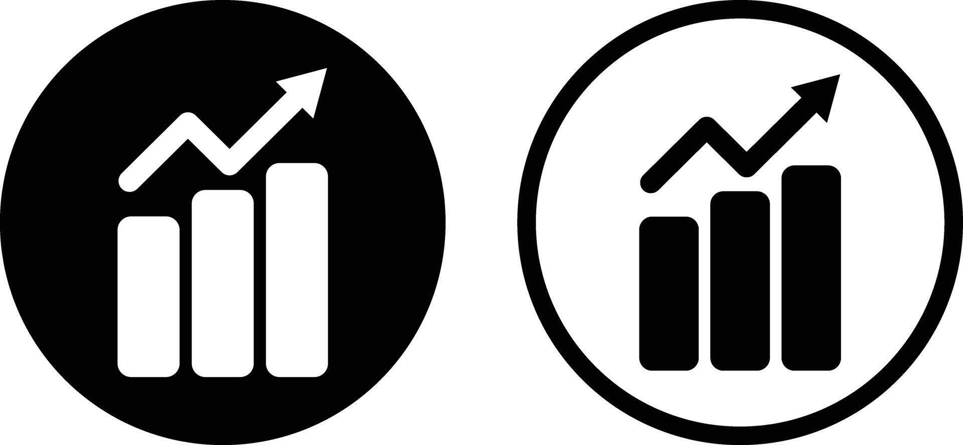 croissance bar icône ensemble dans deux modes isolé sur blanc Contexte . vecteur illustration