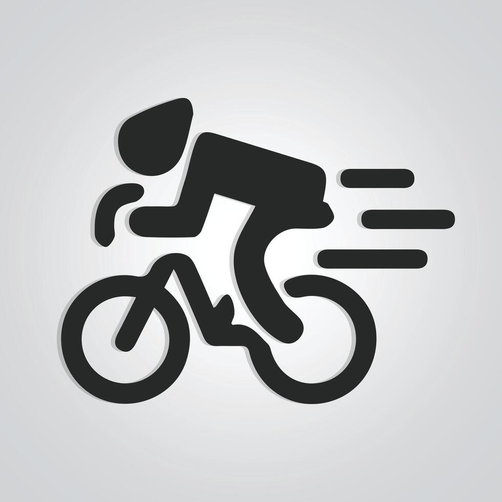 le courses vélo a une unique icône et cycle logo avec une argent Contexte. vecteur illustration