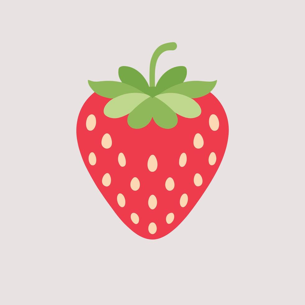 fraise minimaliste agrafe art vecteur illustration