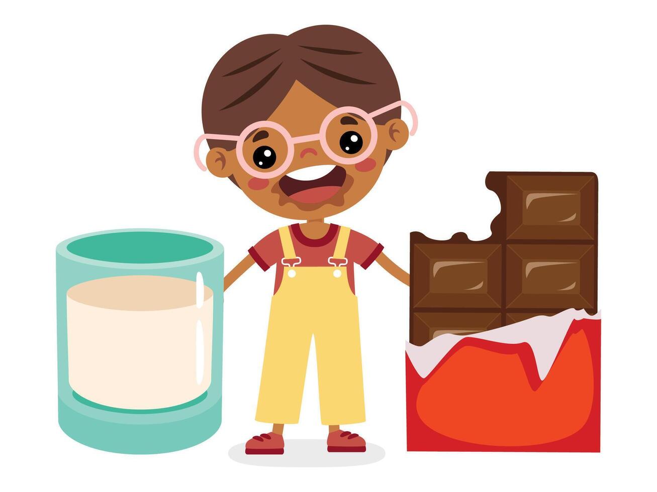 illustration de enfant avec Chocolat vecteur