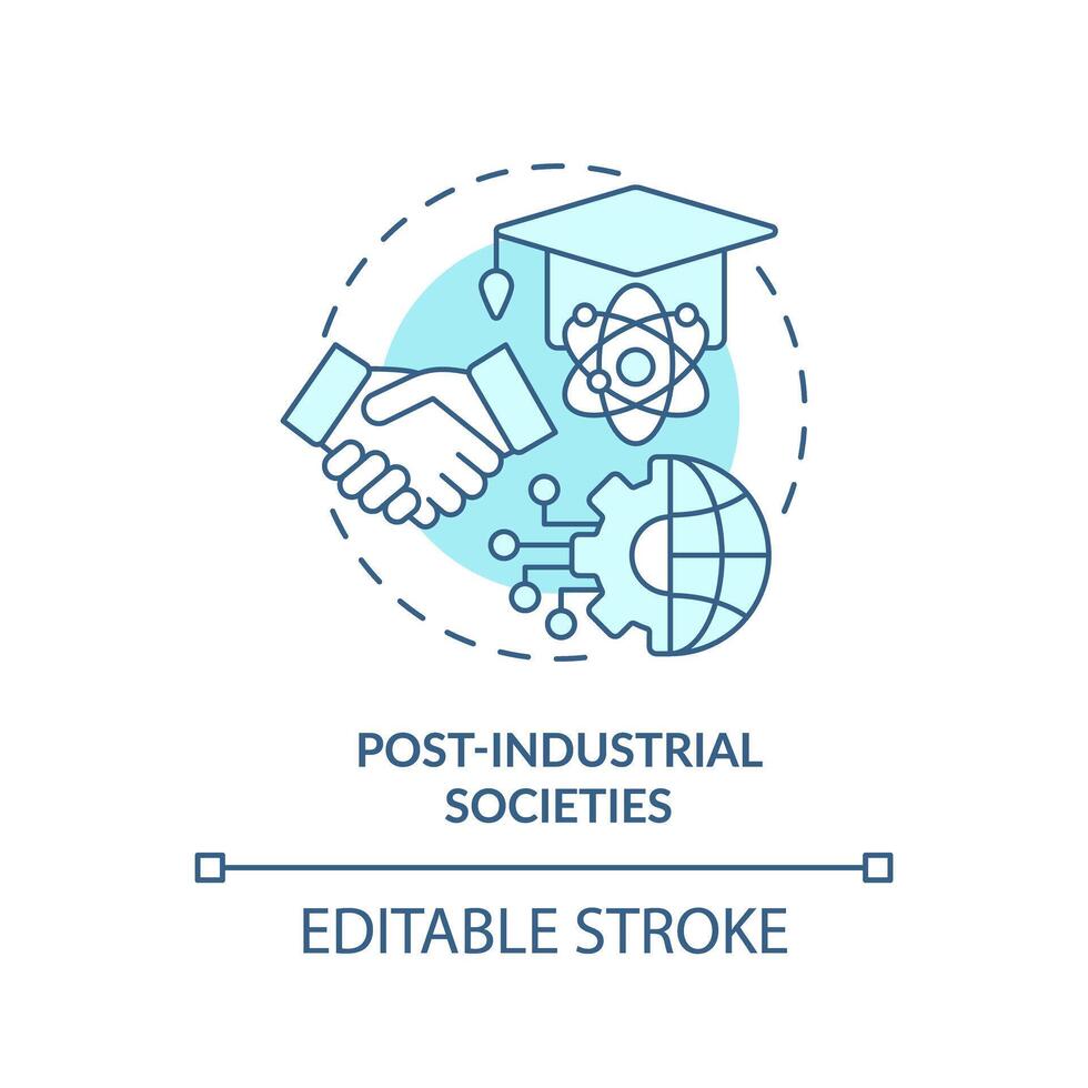 Publier industriel sociétés doux bleu concept icône. technologique progrès. un service secteur développement. rond forme ligne illustration. abstrait idée. graphique conception. facile à utilisation dans article vecteur