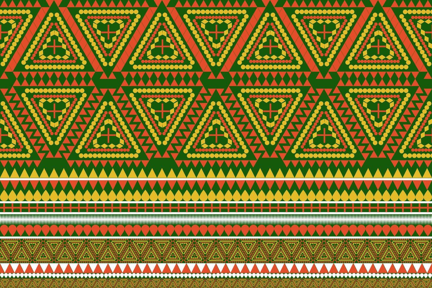 sans couture conception modèle, traditionnel géométrique fleur zigzag modèle Noël Jaune Jaune vert blanc vecteur illustration conception, abstrait en tissu modèle, aztèque style pour impression textiles