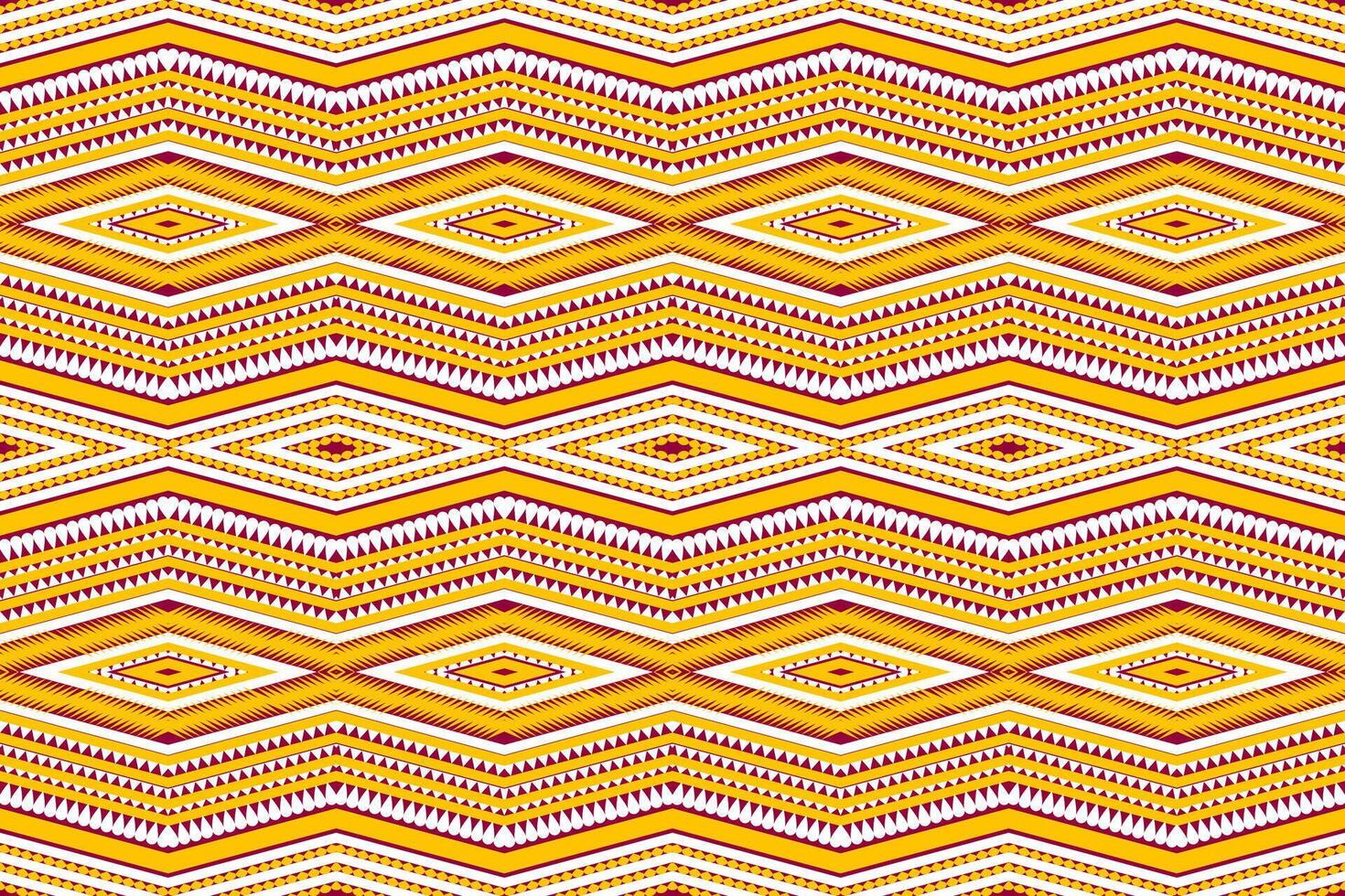 sans couture conception modèle, traditionnel géométrique fleur zigzag modèle Noël Jaune Jaune vert blanc vecteur illustration conception, abstrait en tissu modèle, aztèque style pour impression textiles