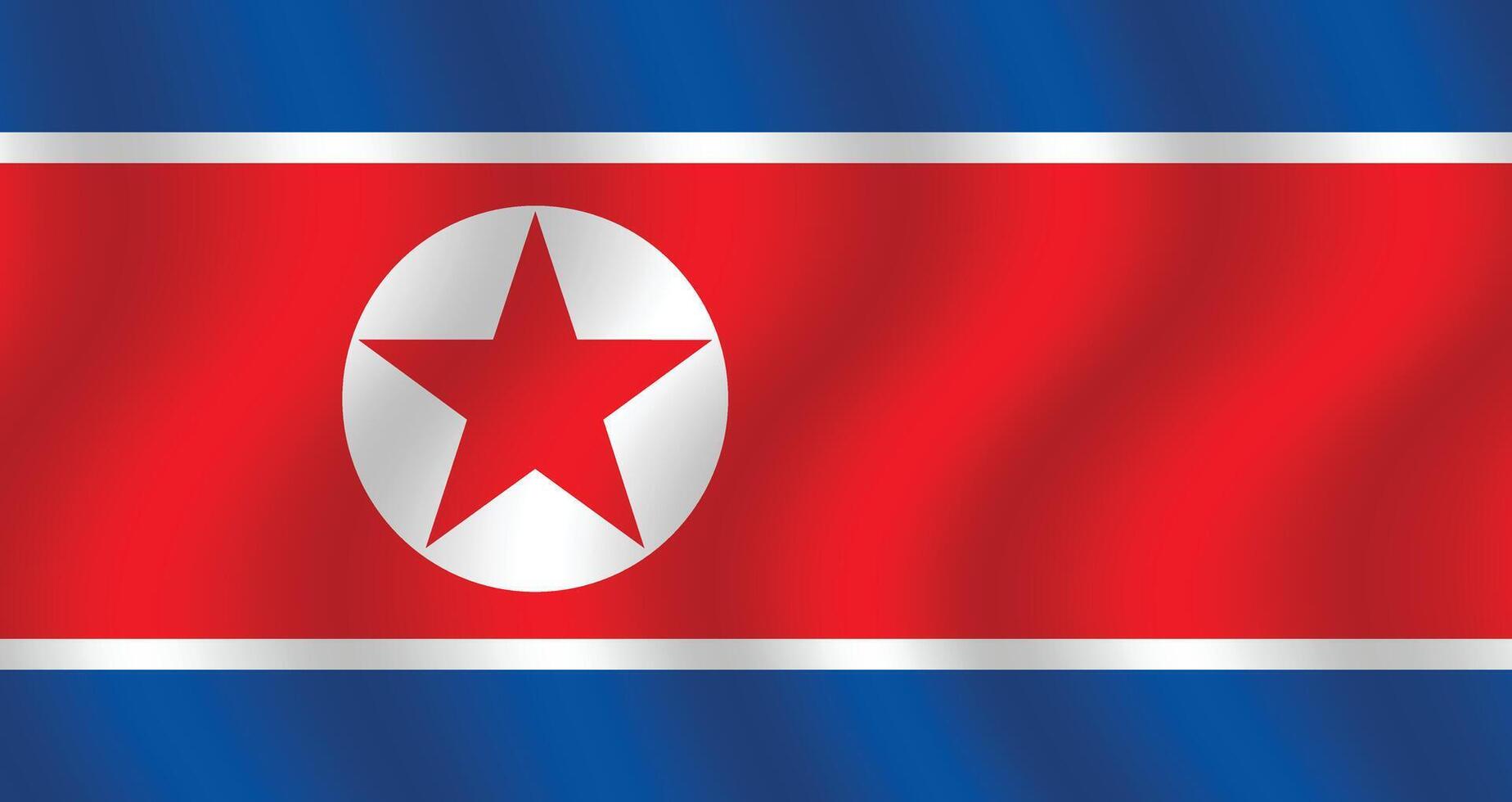 plat illustration de le Nord Corée nationale drapeau. Nord Corée drapeau conception. Nord Corée vague drapeau. vecteur