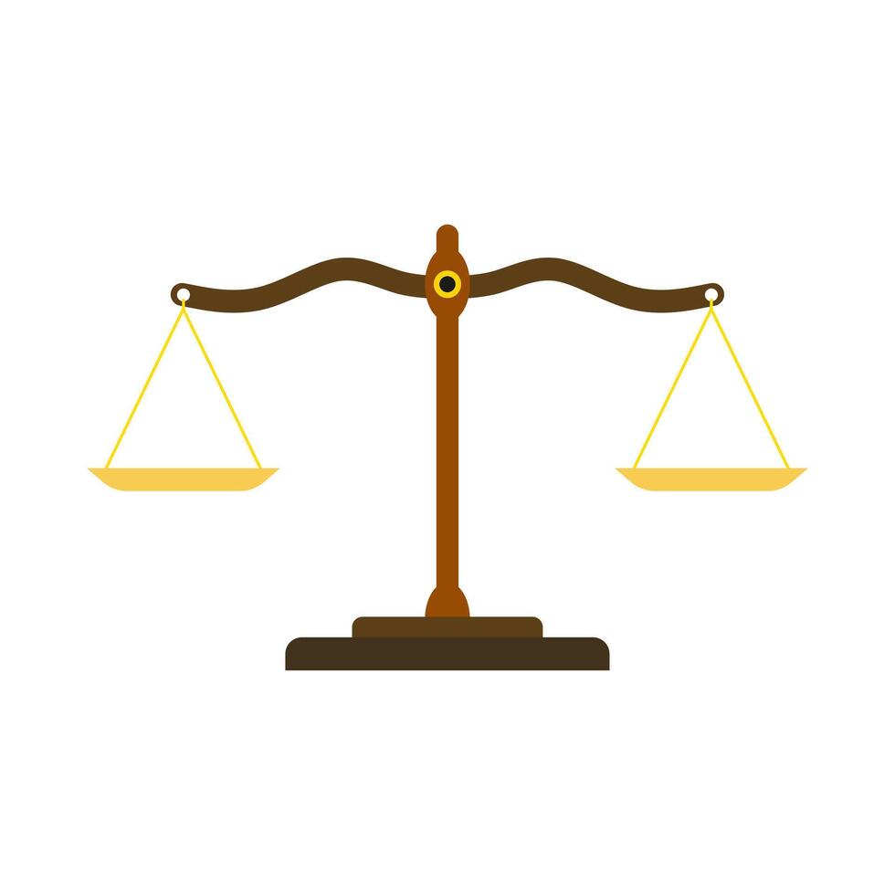 Justice Balance vecteur illustration. loi entreprise, loi des bureaux, luxe logo conception inspiration. loi équilibre symbole. Balance dans plat conception. justice, la mesure, choix et équilibre concept.