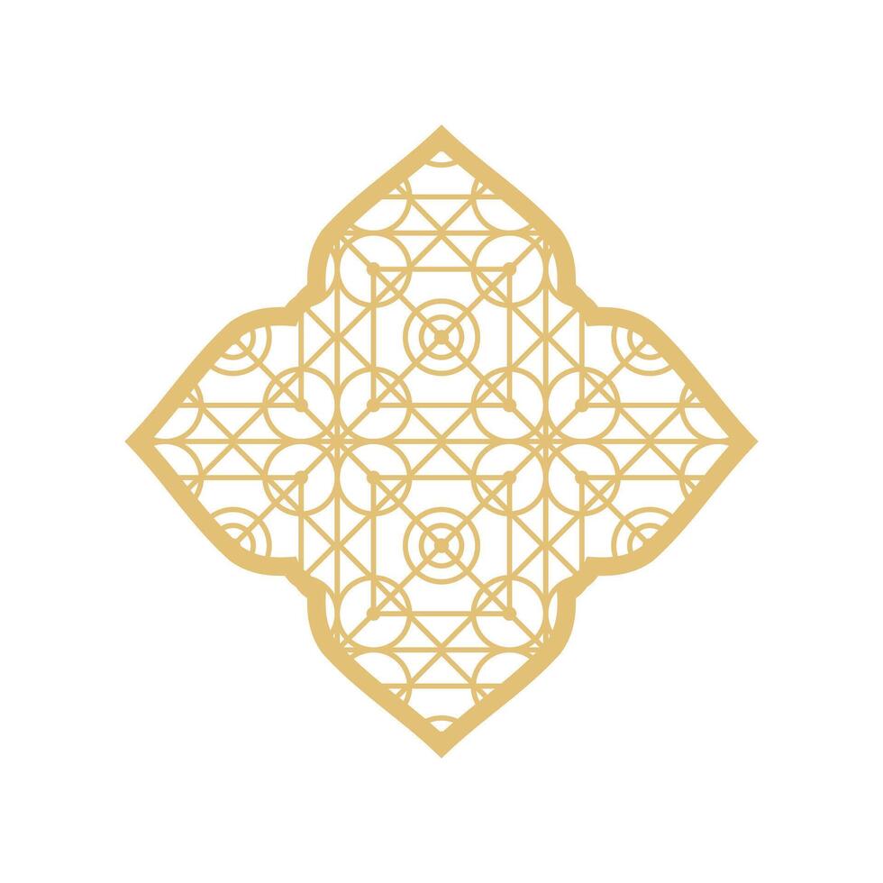 arabe islamique modèle cambre Cadre. islamique d'or Cadre formes. Ramadan fenêtre avec ornement. vecteur Oriental décoration conception. musulman ancien frontière pour conception. Indien décoration dans Oriental style.