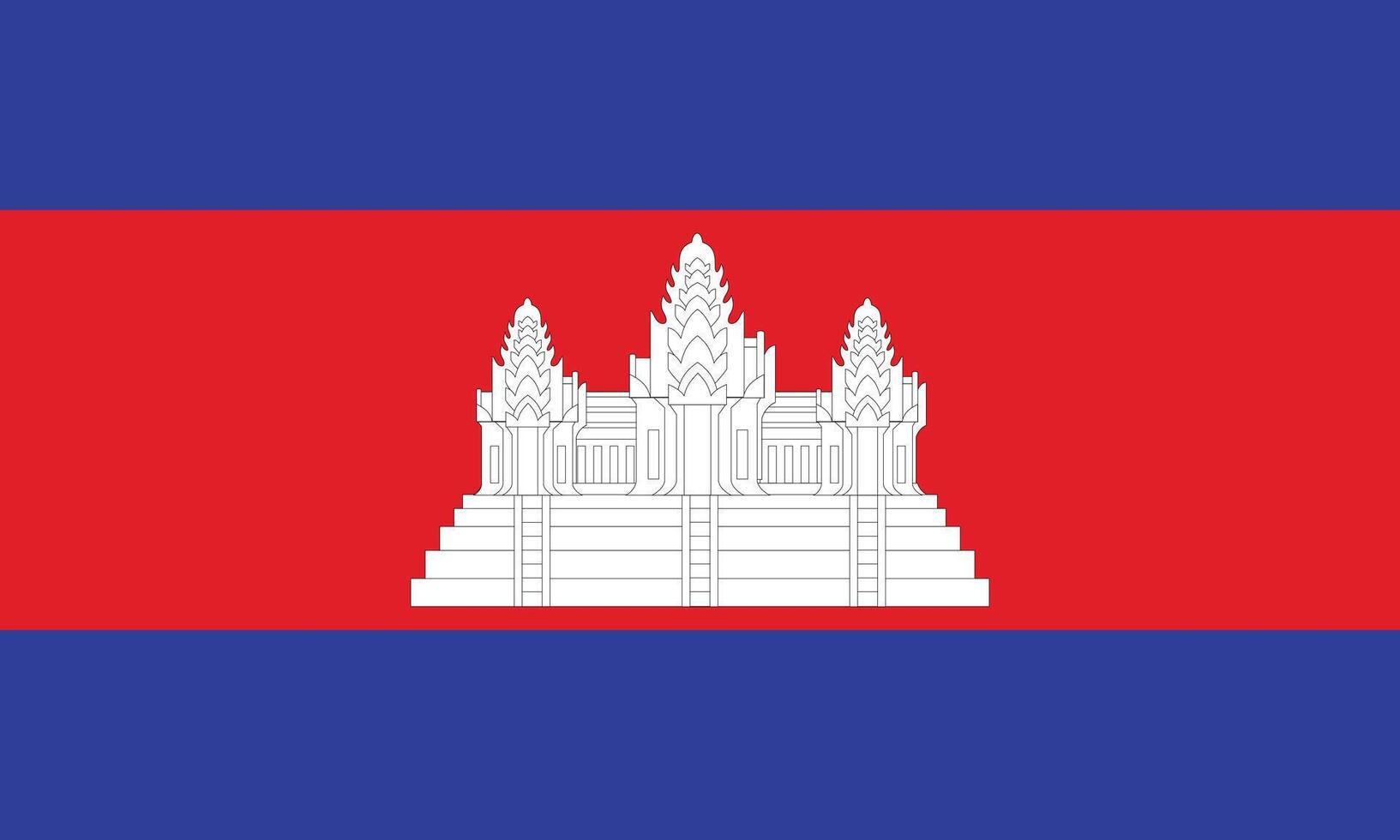 plat illustration de le cambodgien drapeau. Cambodge nationale drapeau conception. vecteur