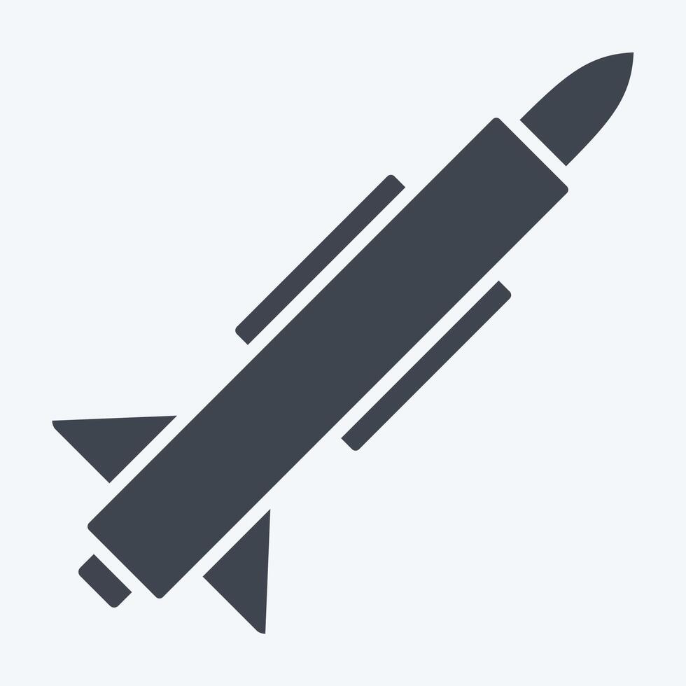icône missile. en relation à militaire et armée symbole. glyphe style. Facile conception illustration vecteur