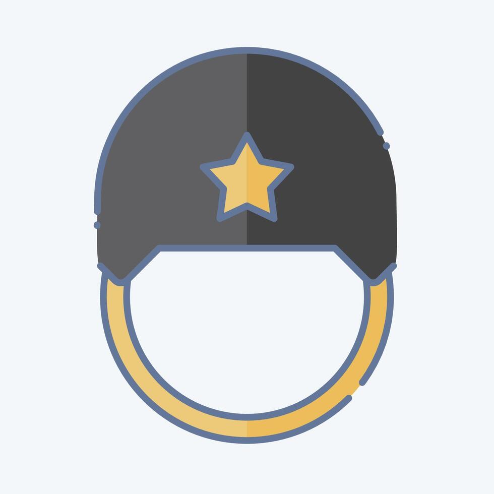 icône armée casque. en relation à militaire et armée symbole. griffonnage style. Facile conception illustration vecteur