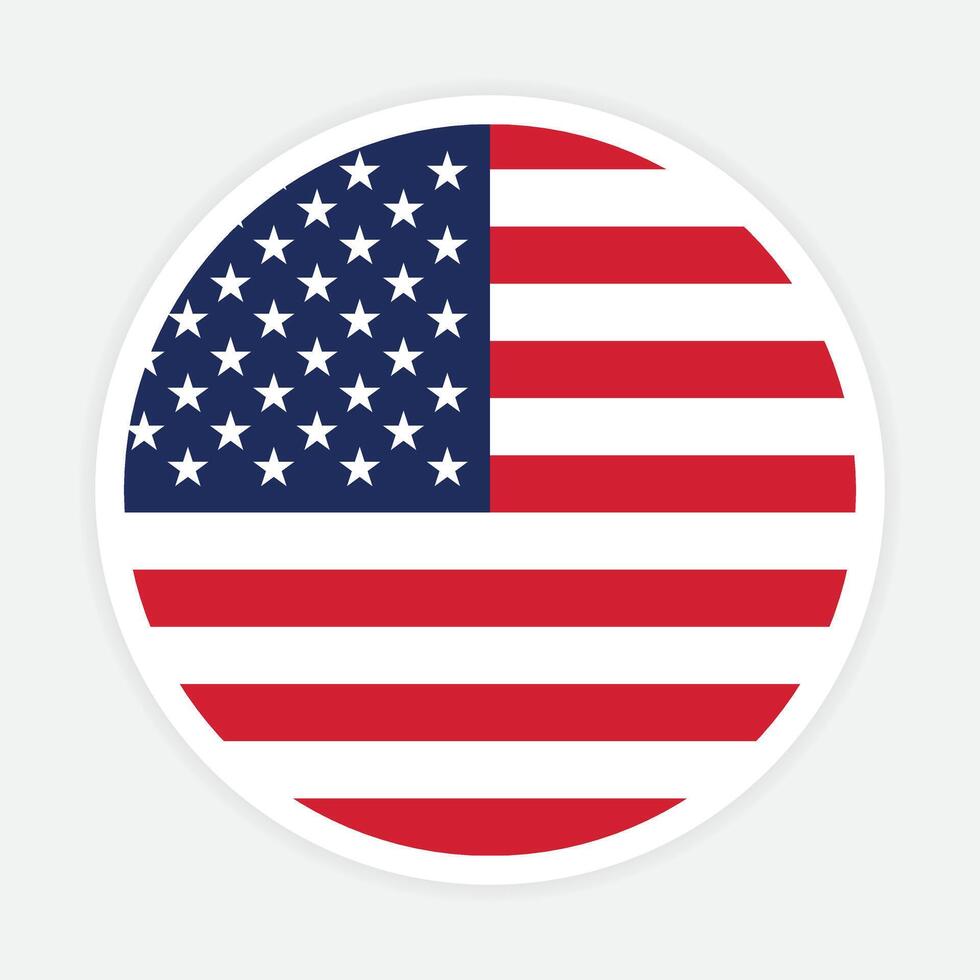 uni États nationale drapeau vecteur icône conception. uni États cercle drapeau. rond de uni États drapeau.