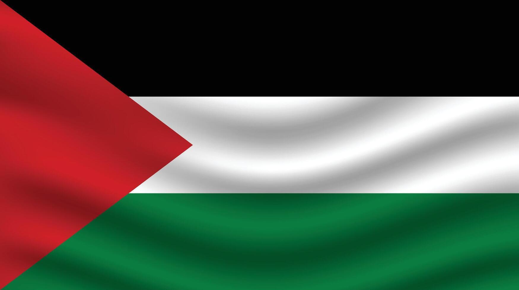 plat illustration de le Palestine drapeau. Palestine nationale drapeau conception. Palestine vague drapeau. vecteur