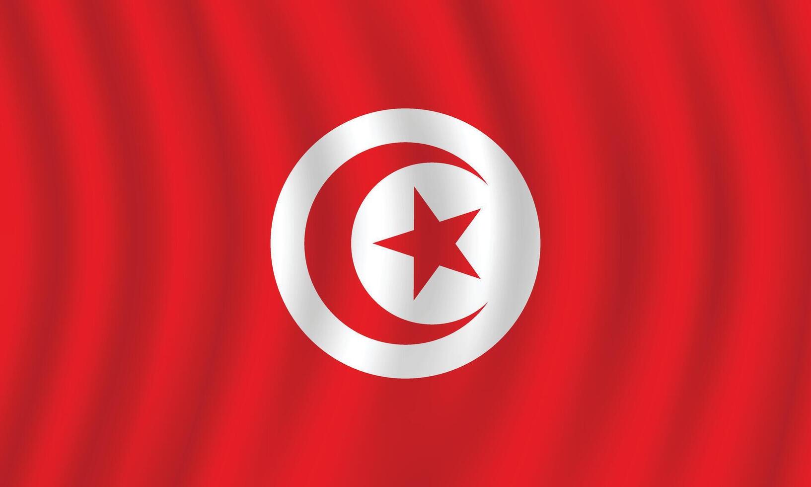 plat illustration de Tunisie nationale drapeau. Tunisie drapeau conception. Tunisie vague drapeau. vecteur